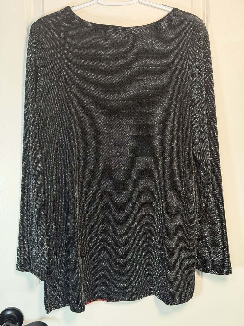 Vintage Ki Meng Art Deco Faces Glitter Knit Metallic Top Made in Korea - Picture 3 of 5